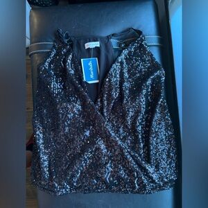 Love on a Hanger brand black sequin top size medium